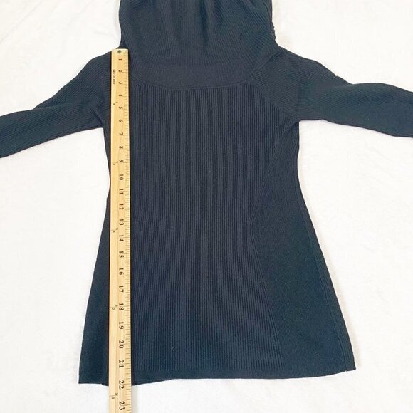 White House Black Market black long sleeve fitted rib knit turtleneck sweater - Picture 9 of 9